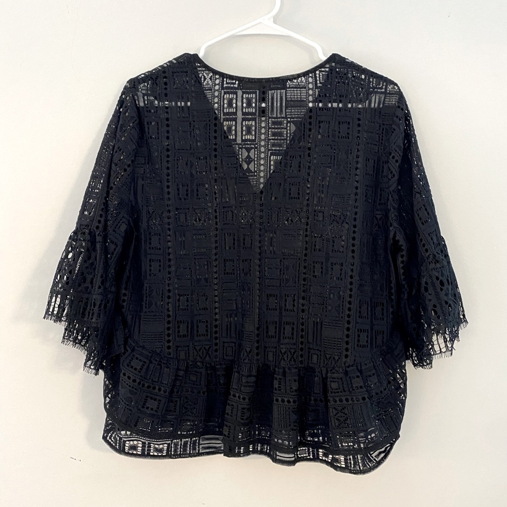 Lace crop top blouse, BCBG Maxazria, size M